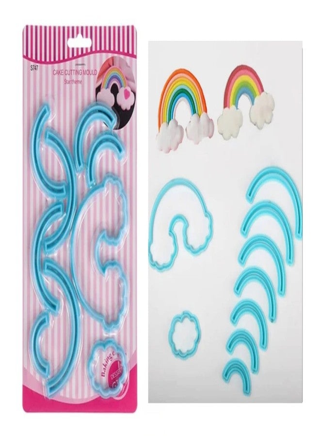 Party 24x7 Rainbow Cake Cutting Mould Plastic Cookie Cutter for Baking Decoration