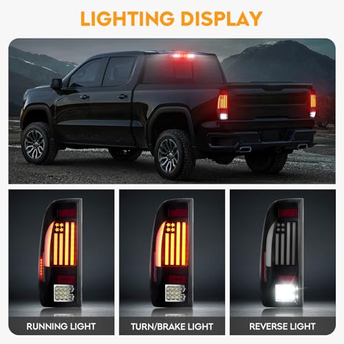 Bomusou LED Tail Lights + 3rd Third Brake Light Kit Fit for Ford F250 F350 F450 F550 Super Duty 1999-2007, Taillights and High Mount Stop Light, 3Pcs, Smoke Lens - Image 2