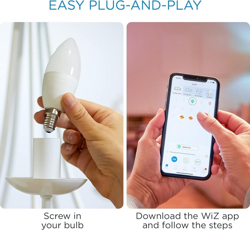WIZ Smart Bulb WFB 40W C37 E14 922-65 RGB 1CT/6 Ideal for homes and offices for decorative and everyday lighting EAN 8719514550933 Power 4.9 W; 40 equivalent; 470 lm; 95 lm/W - Image 3