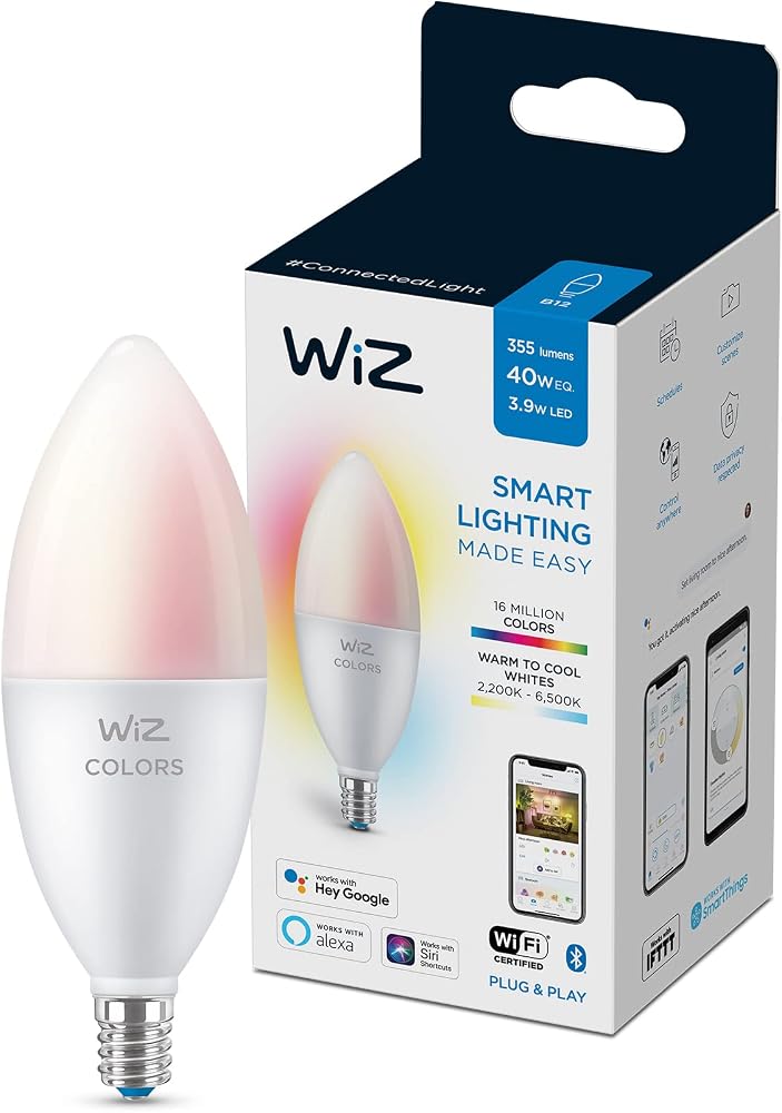 WIZ Smart Bulb WFB 40W C37 E14 922-65 RGB 1CT/6 Ideal for homes and offices for decorative and everyday lighting EAN 8719514550933 Power 4.9 W; 40 equivalent; 470 lm; 95 lm/W - Image 1