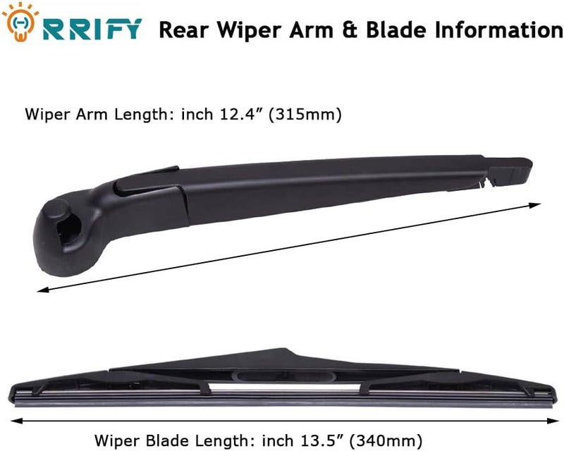 ORRIFY Rear Windshield Wiper Arm Blade Set 68002490AB for Jeep Wrangler 2007-2017, JK 2018 - Image 2