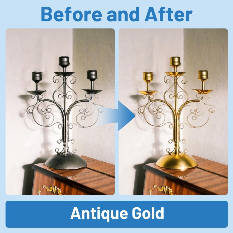 SENVEN Liquid Gold Leaf Paint High Gloss Multi Surface Rich Gold Paint for Metal, Wood, Plastic, Canvas, Appliance, Furniture Scratch Repair & Art Handcrafts 30ml/1.5oz Fast Drying Acrylic Metallic Finish - Image 5