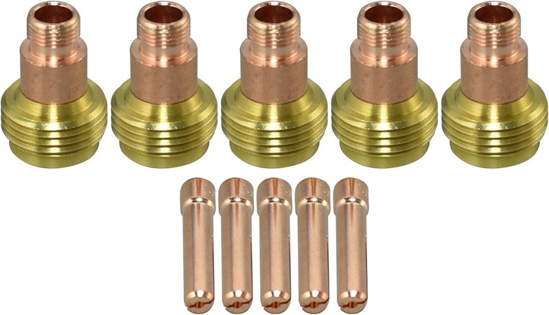RIVERWELD TIG Gas Lens Stubby Collet Body 45V25S 10N23S 1/16'' 1.6mm Kit for DB SR WP 17 18 26 TIG Welding Torch 10pcs - Image 1