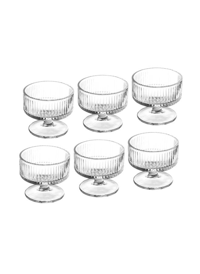 Blinkmax A set of 6-piece clear glass ice cream serving bowls Capacity 185 mm  - Image 3