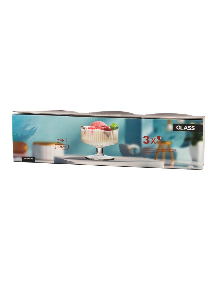 Blinkmax A set of 6-piece clear glass ice cream serving bowls Capacity 185 mm  - Image 4