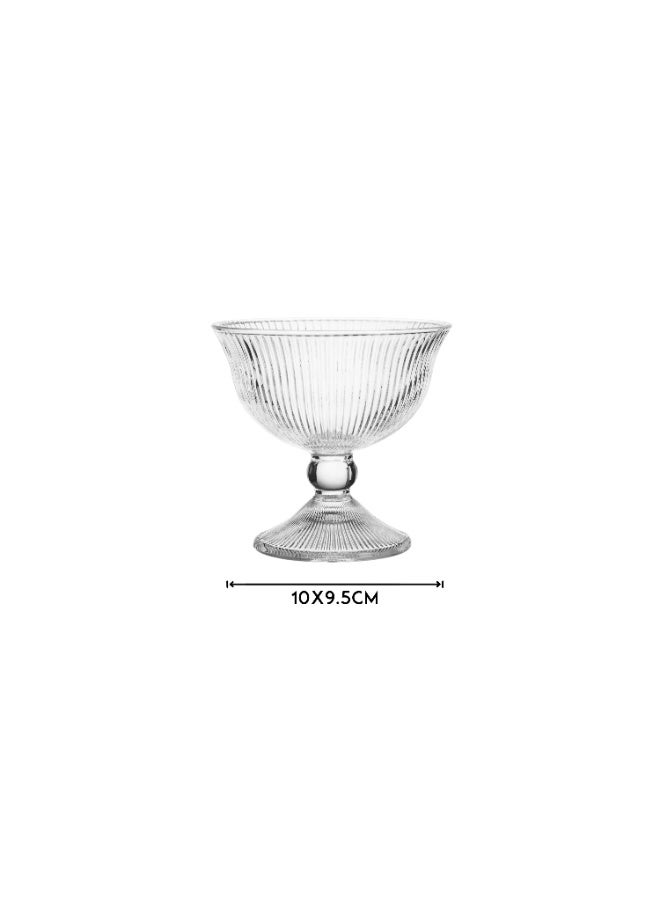 إيليجانت 🍨 طقم كاسات زجاج مخطط للزبادي والآيسكريم وسلطات الفواكه – 6 قطع | 185 مل ✨ - Image 4