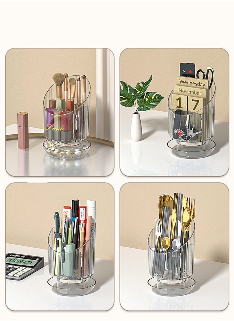 Generic 2Pcs Transparent Makeup Brush Organizer, Makeup Organizer，Storage Cup For Lipsticks,Comb,Beauty Tool In Vanity  Cute Desktop Brush Holder Easy to Hold ,Size (17×11) cm  - Image 3