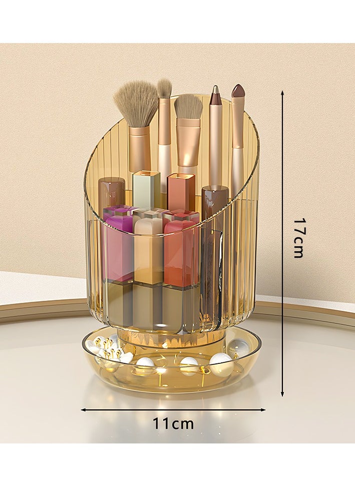 Generic 2Pcs Transparent Makeup Brush Organizer, Makeup Organizer，Storage Cup For Lipsticks,Comb,Beauty Tool In Vanity  Cute Desktop Brush Holder Easy to Hold ,Size (17×11) cm  - Image 4