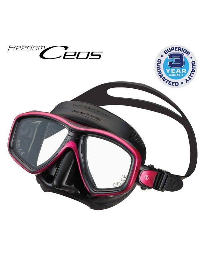 TUSA M212 Freedom Ceos Scuba Diving Mask Black/Metallic Dark Red - Image 2