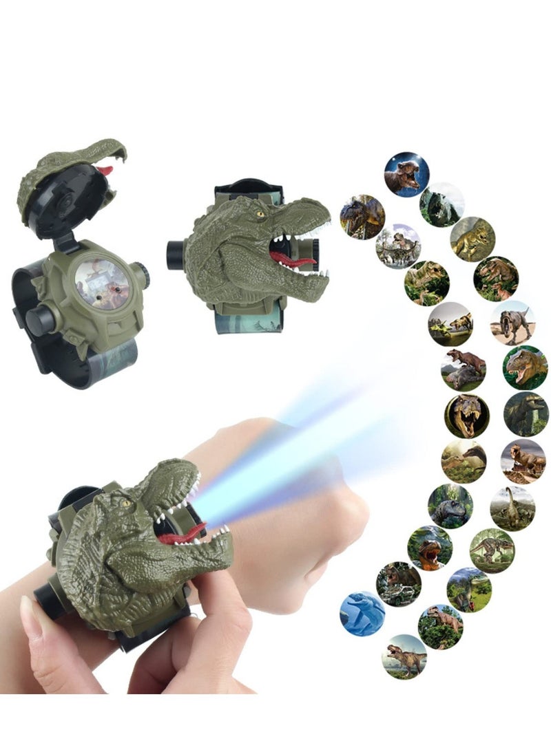 Cartoon Watch with 24 Kinds of Dinosaur Projection Pattern Cartoon Children Digital Dinosaur Watch Toy for Boys and Girls Children with Cover Adjustable Date and Time Projector Watch, Tyrannosaurus - Image 2