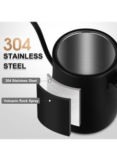 Arabest Electric Gooseneck Kettle, 0.9L Stainless Steel Pour Jug with Variable Temperature Control, 1000W Rapid Heat Coffee Maker with Touch Button, Smart Auto Shutoff (Matte Black)  - Image 3