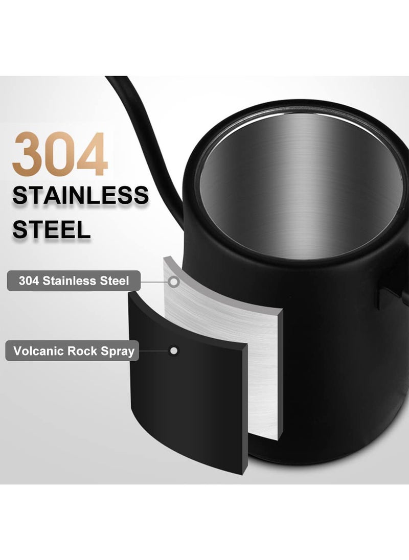 Arabest Electric Gooseneck Kettle, 0.9L Stainless Steel Pour Jug with Variable Temperature Control, 1000W Rapid Heat Coffee Maker with Touch Button, Smart Auto Shutoff (Matte Black)  - Image 3