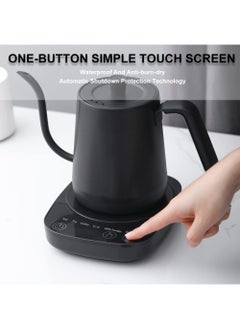 Arabest Electric Gooseneck Kettle, 0.9L Stainless Steel Pour Jug with Variable Temperature Control, 1000W Rapid Heat Coffee Maker with Touch Button, Smart Auto Shutoff (Matte Black)  - Image 5