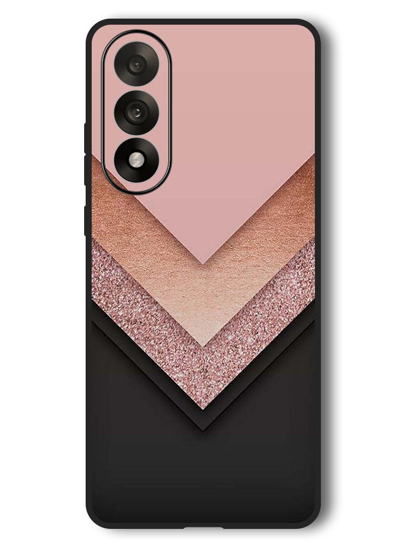 Theodor Case Compatible with OnePlus Nord 5 6.83 Inch Protection Shockproof Bumper Cover Black Golden & Pink - Image 1