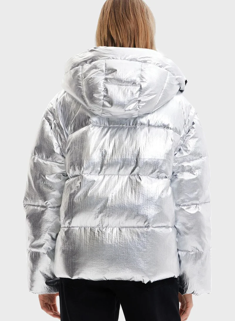 DESIGUAL Hooded Puffer Jacket