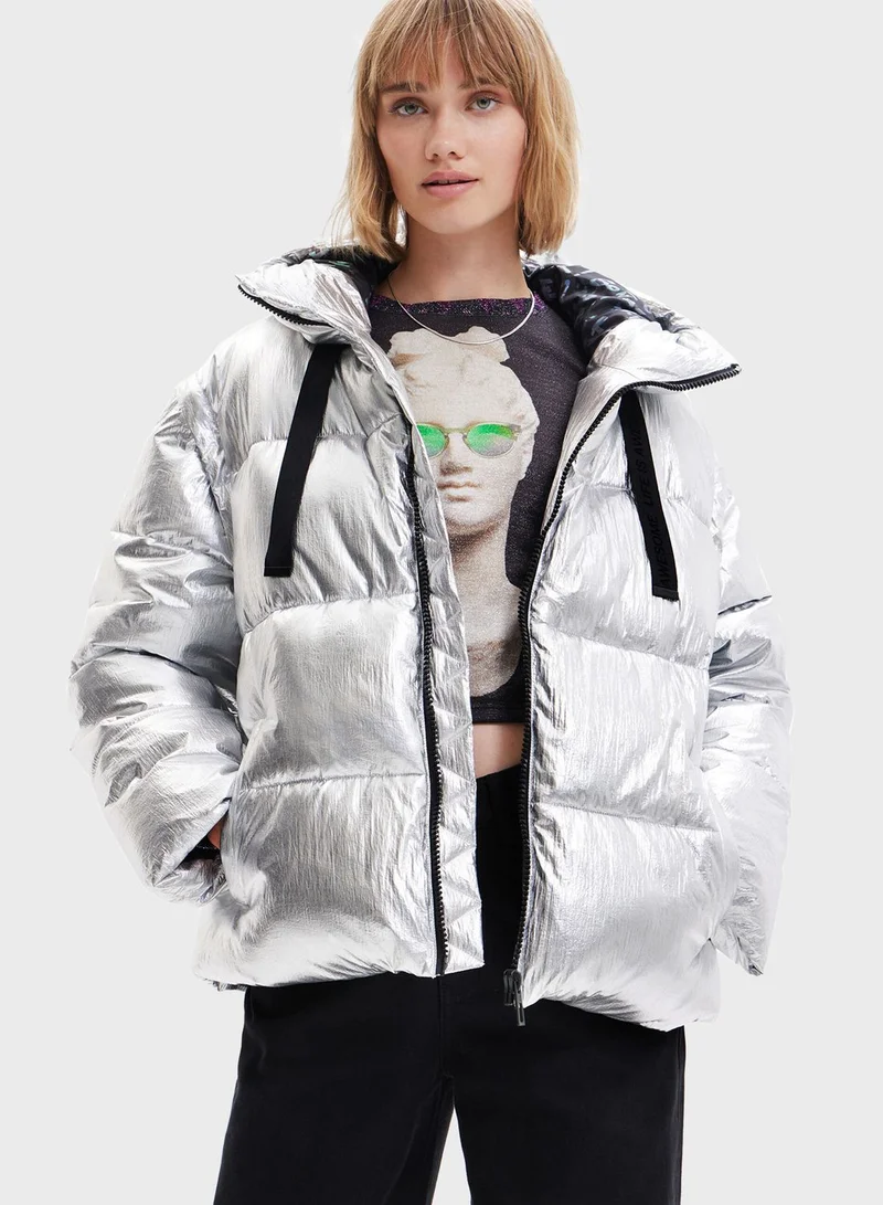 DESIGUAL Hooded Puffer Jacket