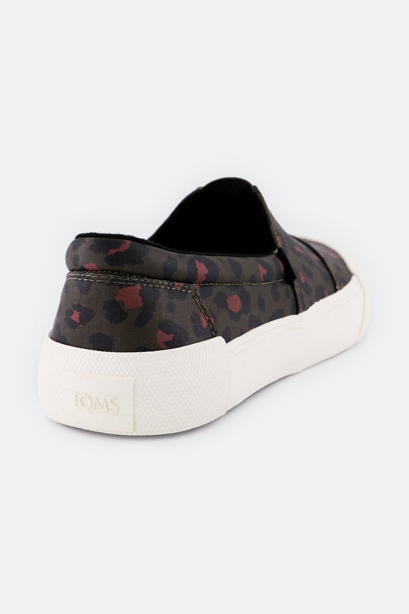 TOMS Women Abstract Leopard Matte Canvas Slip On Shoes, Multicolor - Image 3
