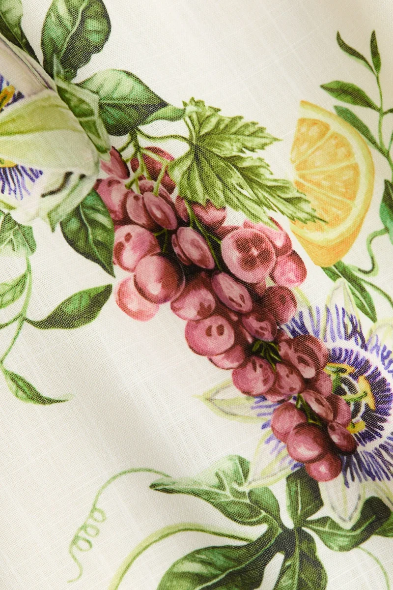 اتش اند ام فستان ميدي من مزيج الكتان