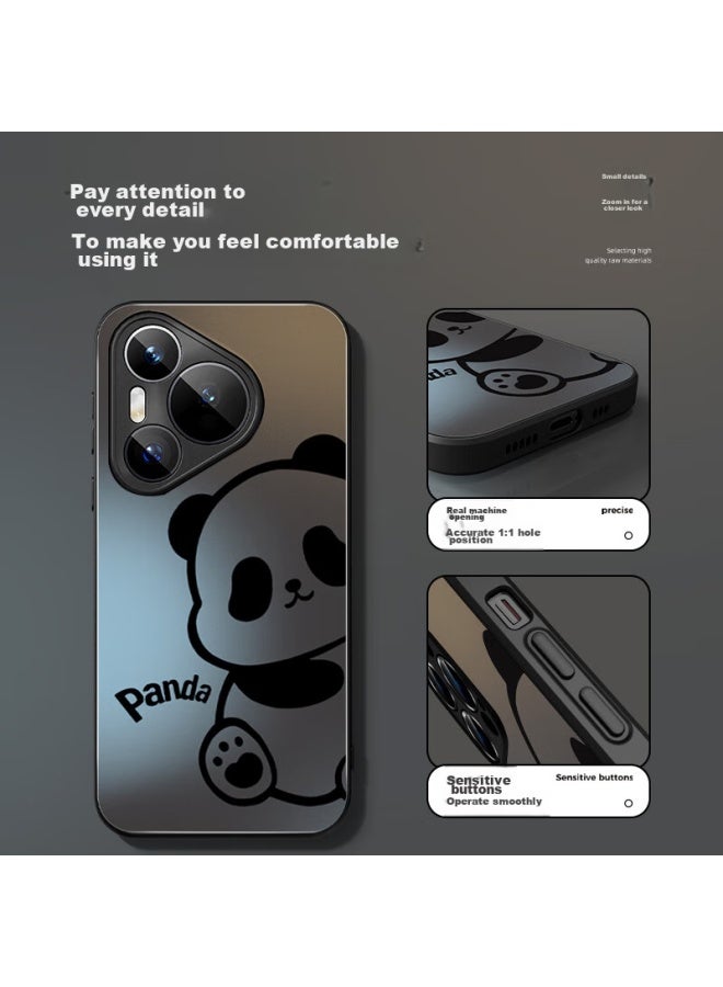 Xp Compatible Huawei Pura70 Phone Case, Full Lens Protection, Ultra-thin Heat Dissipation, Frosted Cartoon Design, Shockproof, Business Style For Men And Women - Graphite Gray Dazzling Bear - Image 4