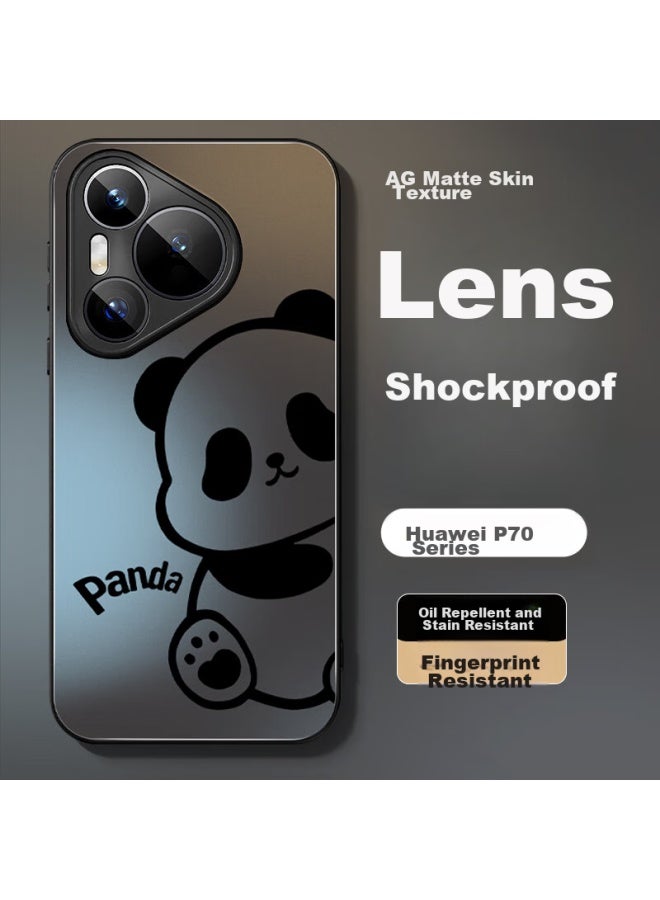 Xp Compatible Huawei Pura70 Phone Case, Full Lens Protection, Ultra-thin Heat Dissipation, Frosted Cartoon Design, Shockproof, Business Style For Men And Women - Graphite Gray Dazzling Bear - Image 2