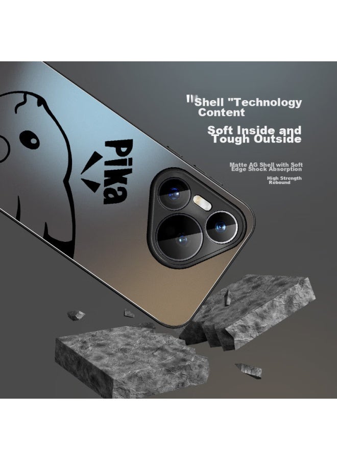 Xp Compatible Huawei Pura70 Phone Case, Full Lens Protection, Ultra-thin Heat Dissipation, Frosted Cartoon Design, Shockproof, Business Style For Men And Women - Graphite Gray Dazzling Bear - Image 3