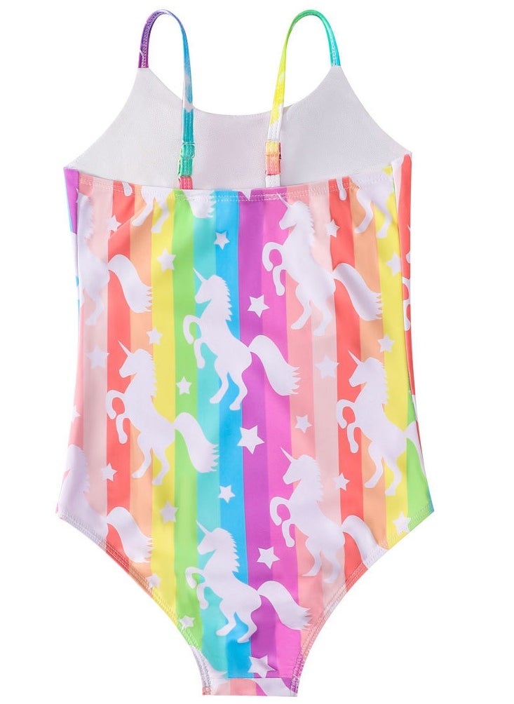 Loquat Girls Mermaid Sleeveless Swimsuit One-piece White/Red  - Image 3