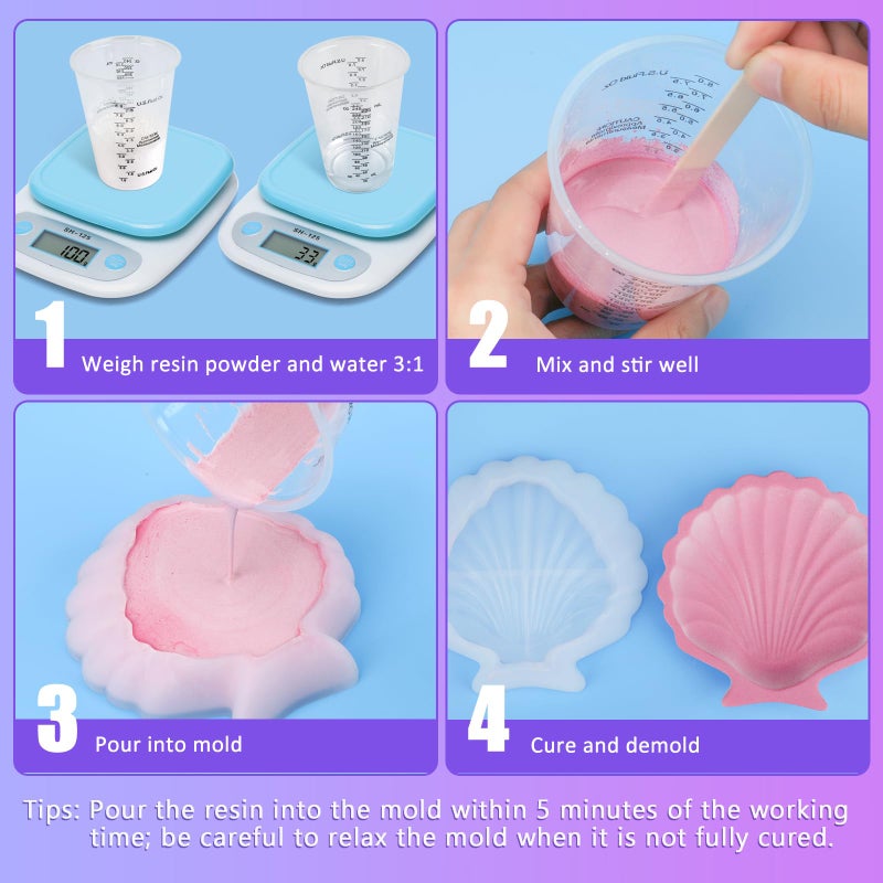 KISREL Resin Casting Powder 3000g (Packaging Upgrade), 20~30 Minutes Demold, Water Activated Plaster Powder for Craft Casting, Easy Mixing and Self Leveling - Image 5