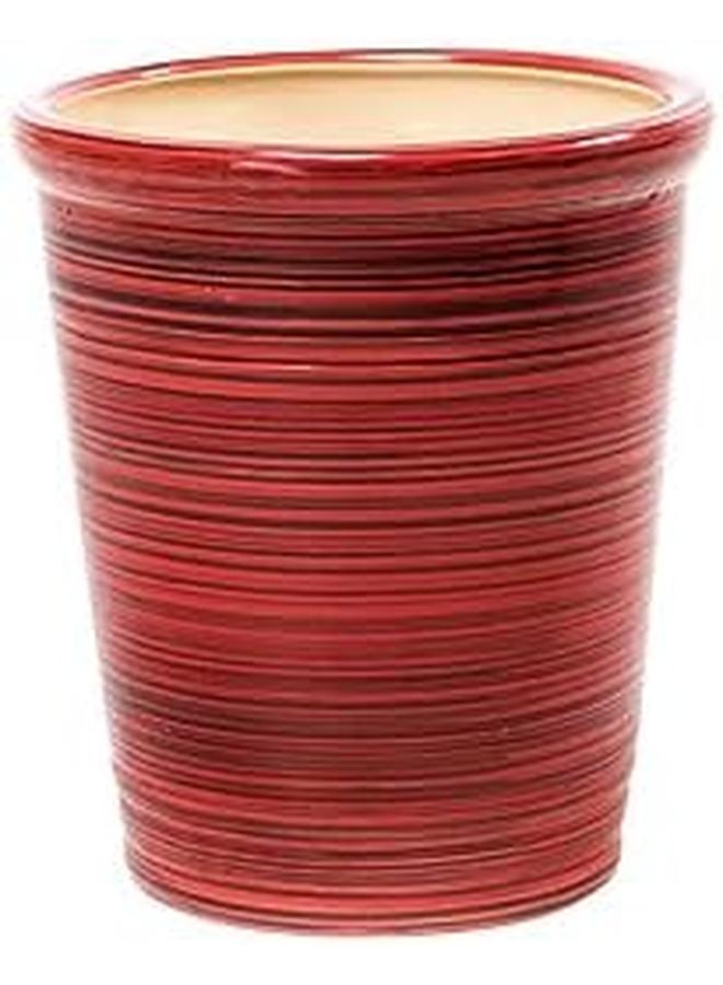 SGC Round Ceramic Pot With Overlapping 26 Cm X 30 Cm Size Red Brown - Image 2