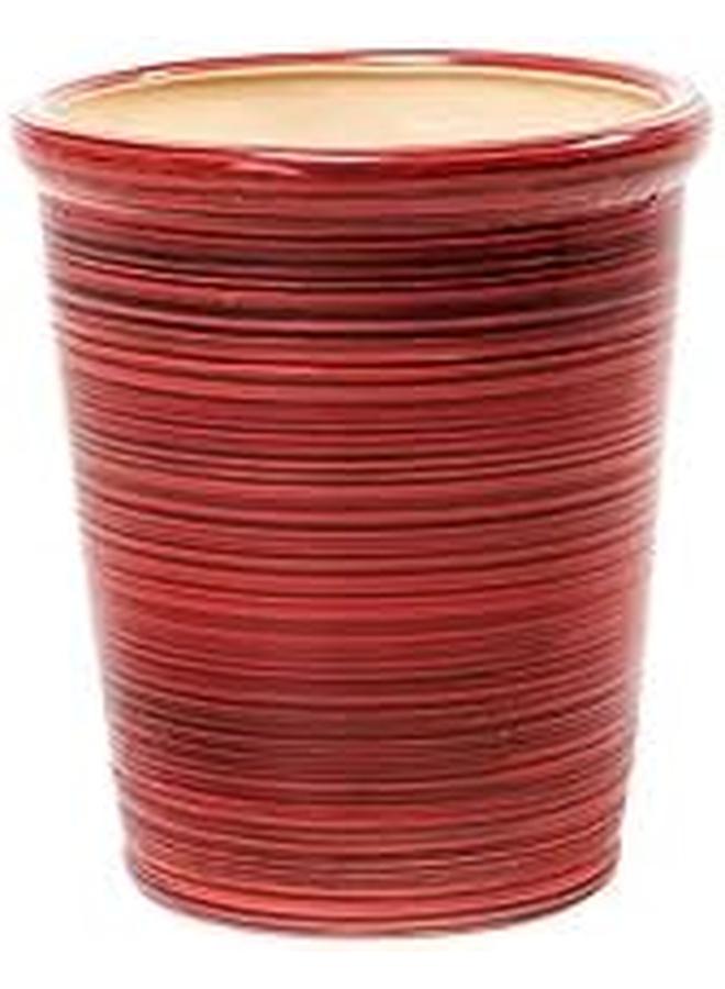 SGC Round Ceramic Pot With Overlapping 26 Cm X 30 Cm Size Red Brown - Image 3