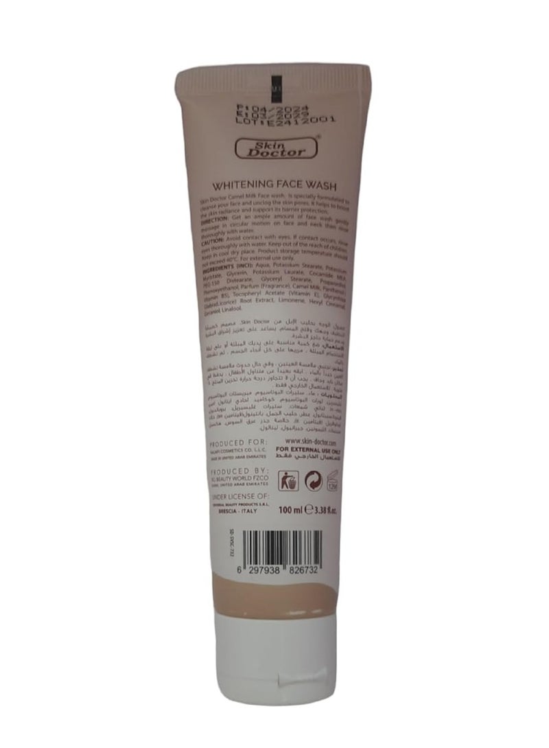 Skin Doctor Camel Milk Whitening Face Wash 100ml - Deep Cleansing, Brightening, and Hydrating Exfoliator - Image 4