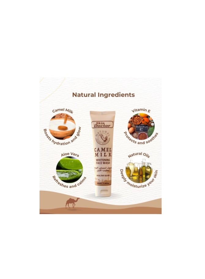 Skin Doctor Camel Milk Whitening Face Wash 100ml - Deep Cleansing, Brightening, and Hydrating Exfoliator - Image 3