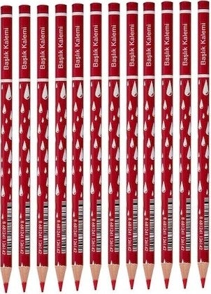 Drop Patterned Header Pen Red 12-Piece
