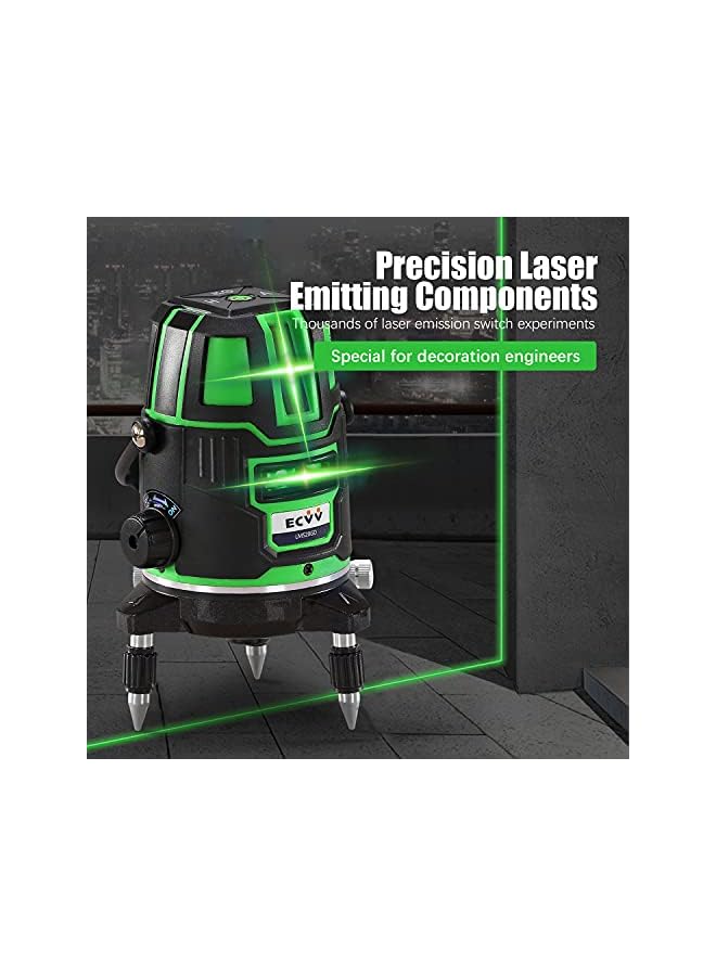 ECVV Laser Level 2 Lines Green Light Professional Cross Marking Meter Self Leveling Horizontal Vertical Laser Ruler Spirit Level Lm520Gd  - Image 4
