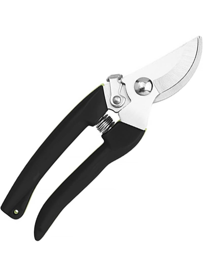 Curve Gardening Scissor with Sharp Stainless Steel Blade Garden Shears for Cutting Flowers Trimming Plants of Yard Florist Flower Rose Herb Hedge Bonsai and Fruits Picking (Black Handle) - Image 1