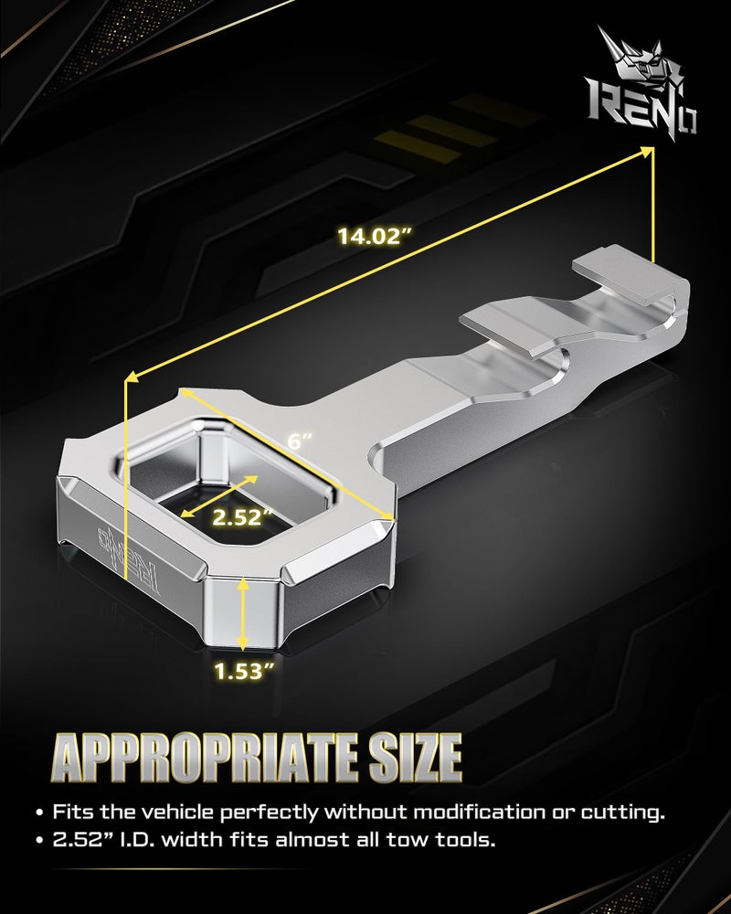 RENO Aluminum Front Tow Hooks, Heavy Duty D-Ring Shackle Compatible with 2019-2026 Ram 2500/3500 Truck Recovery - Replace OEM 68360942AC/AA/AB, 68349551AD/AA/AB/AC (Set of 2) - Image 5