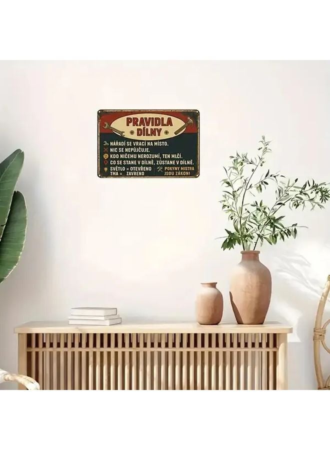 Vintage Czech Slogan Metal Wall Art Sign 8x12 Inch Aluminum Signboard Retro Decor - Image 5