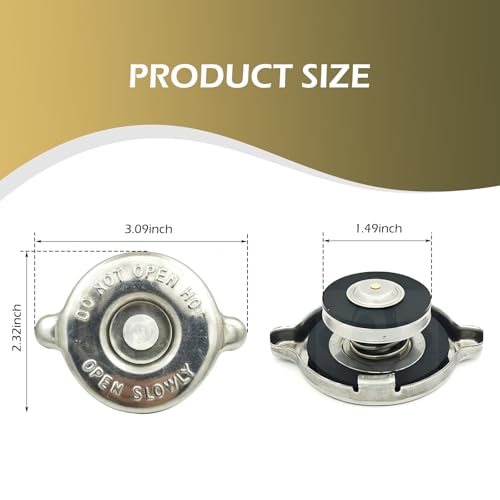 CyperFair Radiator Cap 16 PSI, Stainless Steel Engine Seal Lug Design Radiator Cover, Standard Specification Replacement Assembly, Suitable for Most Cars (Silver) - Image 2
