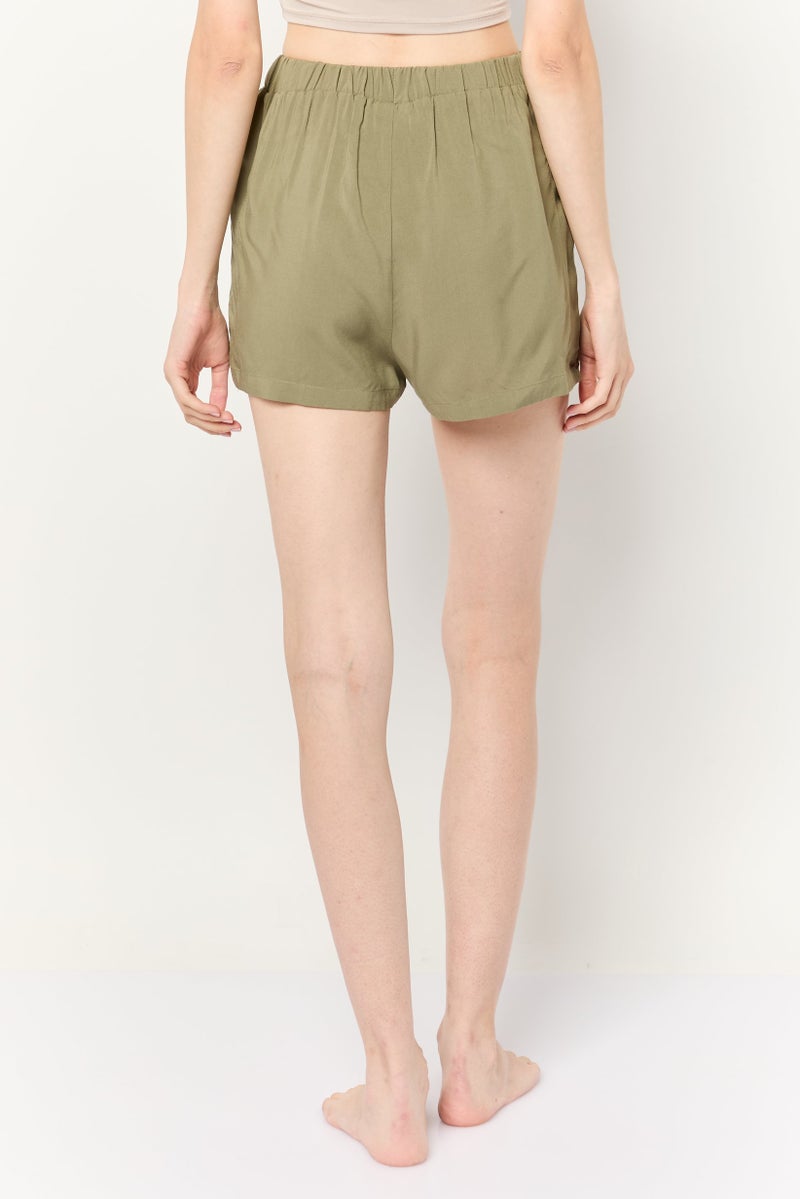 Hurley Wome Solid Pull On Shorts, Olive - Image 4