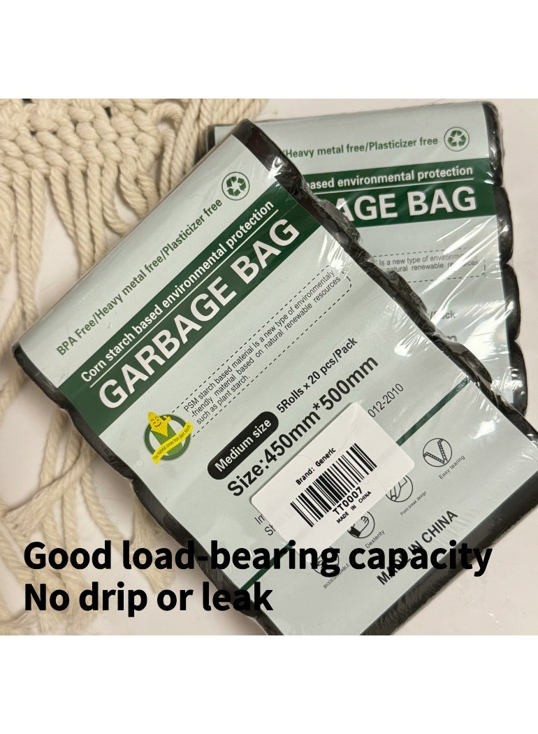 Garbage Bags Compact Roll Black 45x50cm 2.6Gallon (20pc x 5Rolls) 100bags  - Image 1