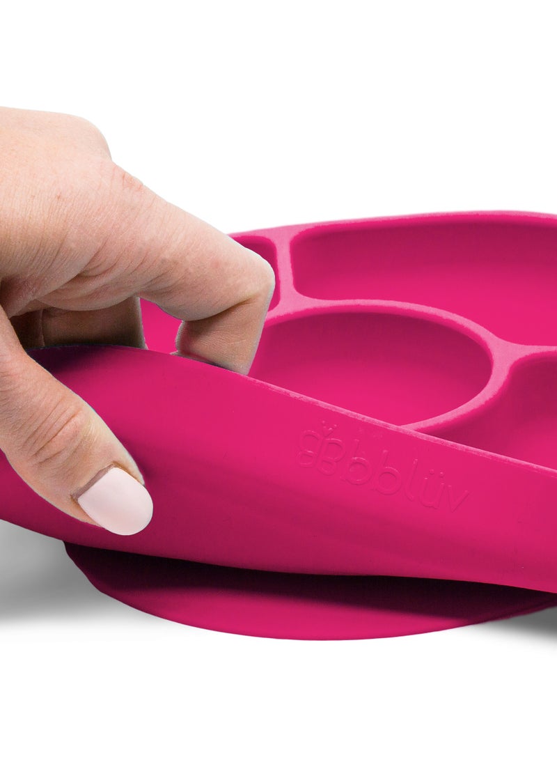 bbluv Yümi Anti-Spill Silicone Suction Plate & Spoon Set – BPA-Free, Baby & Toddler Feeding Dish – Microwave & Dishwasher Safe - Image 4