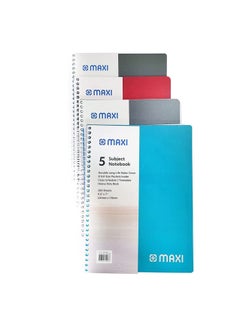 Maxi Maxi Spiral Polypropylene 5 Subject Notebook 9.5" X 7" 200 Sheets, Assorted  - Image 1