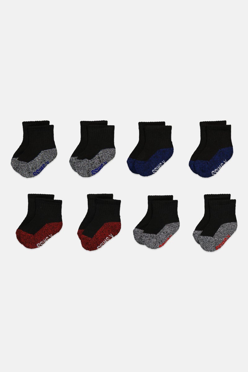 K-SWISS Toddlers Boy 8 Pairs Brand Logo Cushion Ankle Socks, Multicolor - Image 3