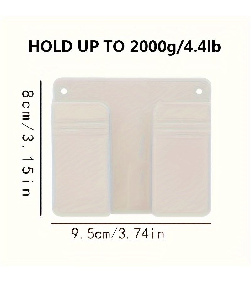 1 Piece Multi Functional Wall Mounted Phone Holder With Adhesive And Remote Control Holder For Home And Office Use Phone Stand - Image 2