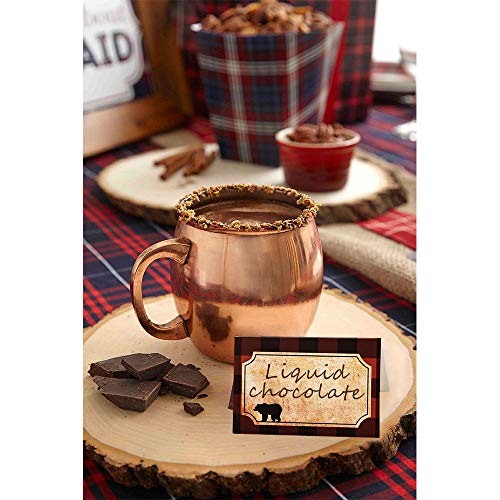 BCHOCKS Lumberjack Party Place Cards - Lumberjack Buffalo Plaid Food Tents and Food Labels Decorations, Woodland Baby Shower Party Supplies - Image 3