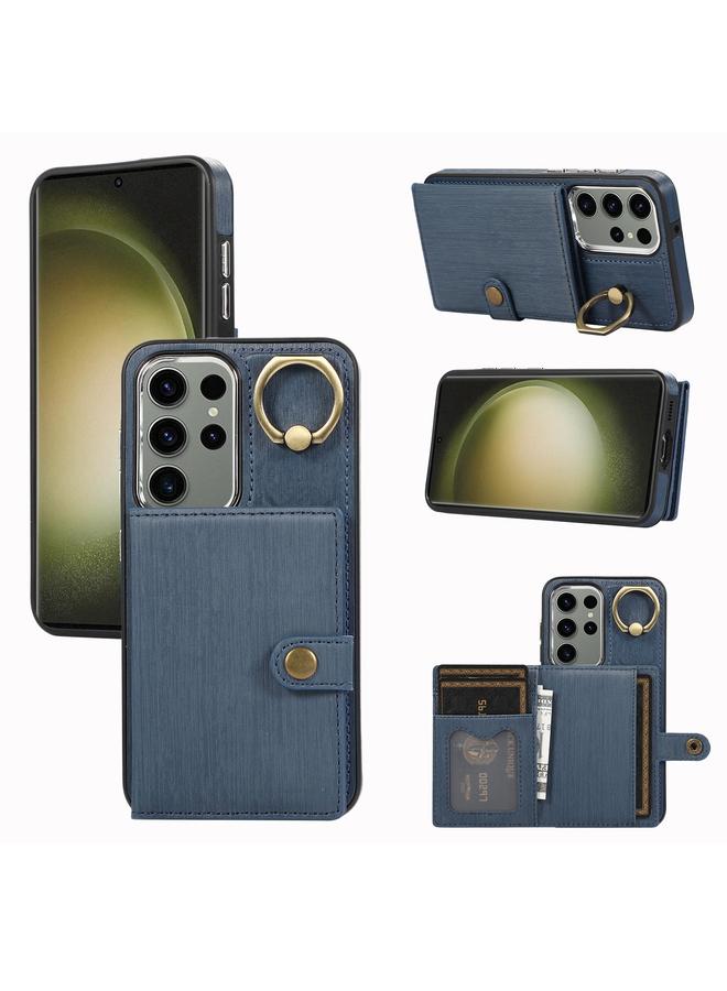 اس-توب جراب لهاتف Samsung Galaxy S23 Ultra 5G، جراب محفظة بحلقة وملمس ناعم - Image 1