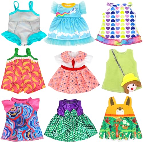 UNICORN ELEMENT 9 Sets Alive Baby Doll Clothes for 1012 Inch Girl Dolls12 Inch Baby Doll Clothing Dress Outfits Accessories SetBest Gift for Kids - Image 1