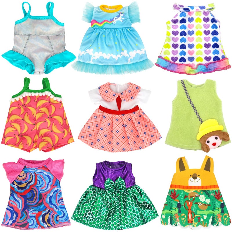 UNICORN ELEMENT 9 Sets Alive Baby Doll Clothes for 1012 Inch Girl Dolls12 Inch Baby Doll Clothing Dress Outfits Accessories SetBest Gift for Kids - Image 2