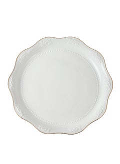 Life Smile LIFE SMILE New Bone China Embossed Dinner Plates Round Pasta Bowl Serving Plates Salad Bowls Set Side Plate Dinnerware Plates Set  - Image 1