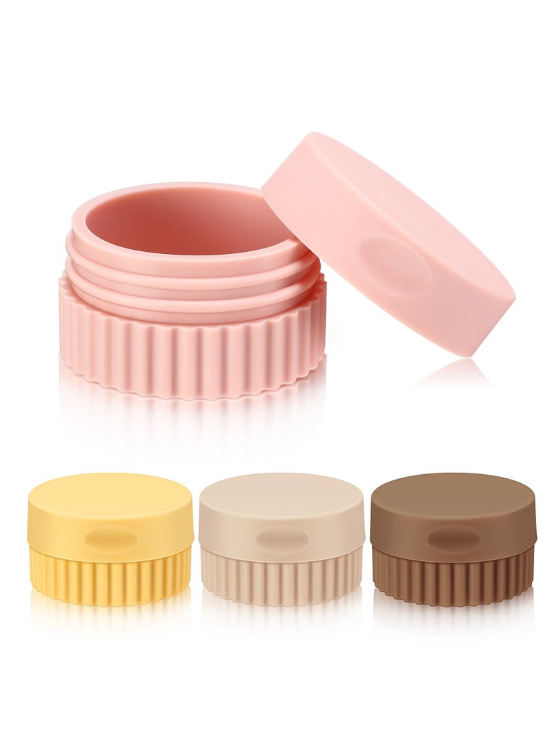 Excefore Travel Containers for Toiletries, 20 ml Silicone Cream Jars with Lid, Leak Proof Travel Accessories, Travel Storage for DIY Making Cosmetic Body Hand Skin Cream Bottles (4 Pcs, 0.68 oz)  - Image 1