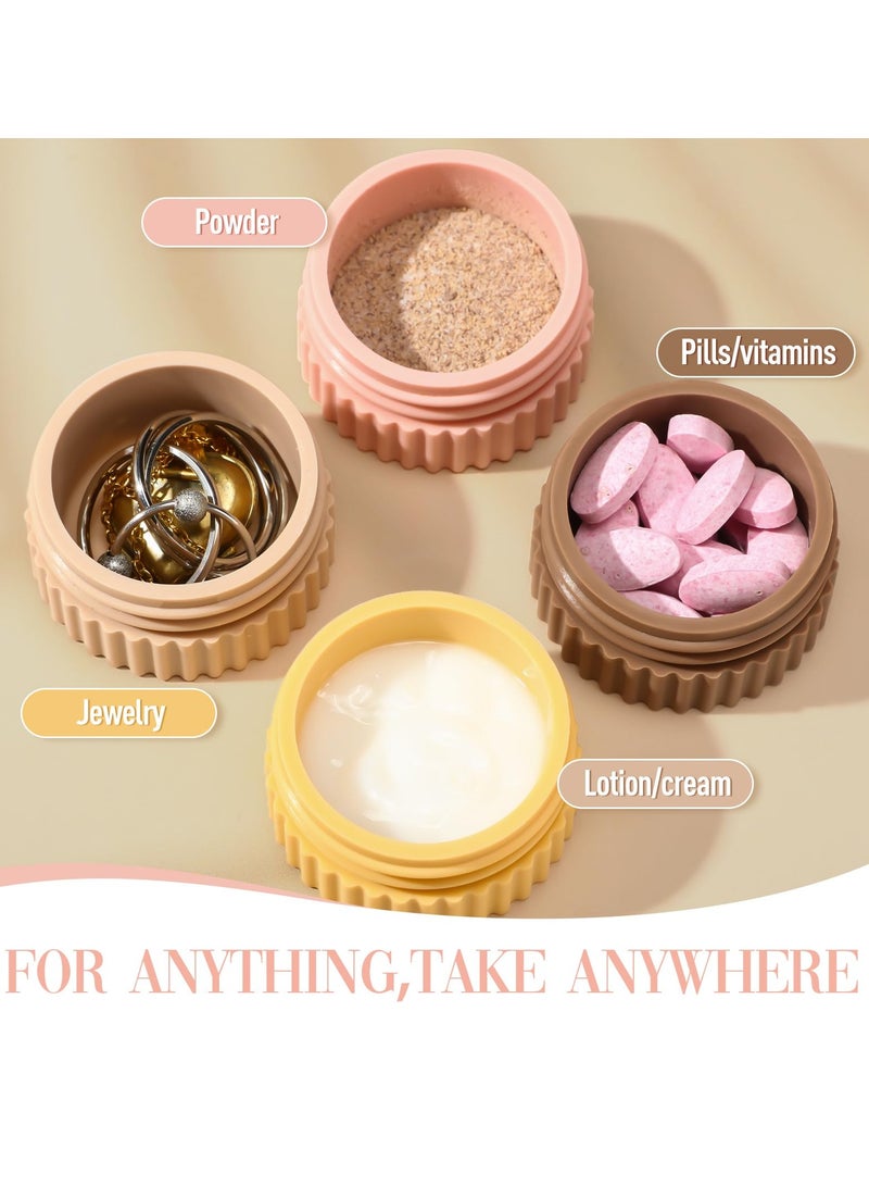 Excefore Travel Containers for Toiletries, 20 ml Silicone Cream Jars with Lid, Leak Proof Travel Accessories, Travel Storage for DIY Making Cosmetic Body Hand Skin Cream Bottles (4 Pcs, 0.68 oz)  - Image 5